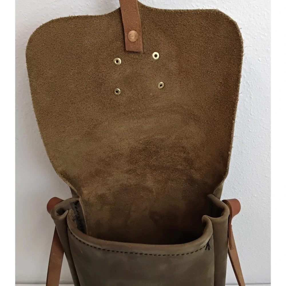 Goertzen Adventure Equipment Leather Field Bag Brown Montana Handmade #J5743